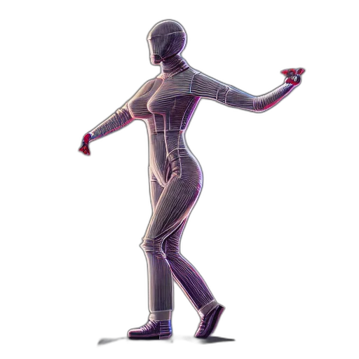 robot, jacket, staff, concept art transparent PNG cut-out