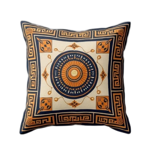 square, throw, pillow, greek transparent PNG cut-out