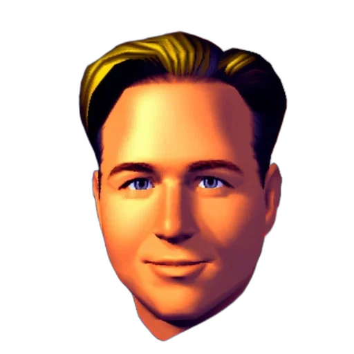 face, staff, hair, 3d render transparent PNG cut-out