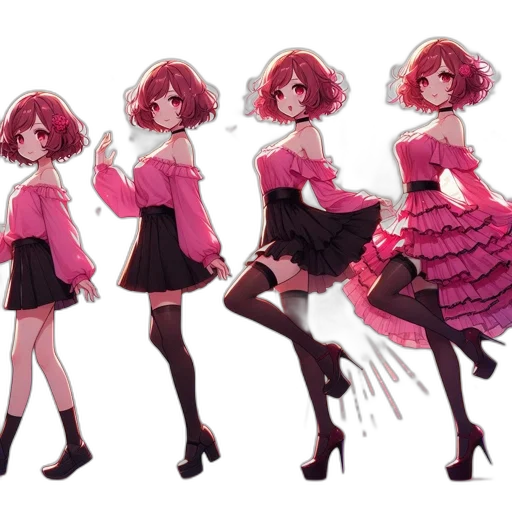 dress, staff, concept art, anime transparent PNG cut-out