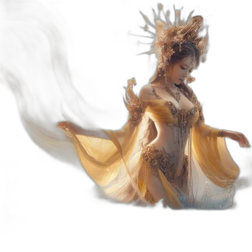 dragon, dress, creature, crown transparent PNG cut-out