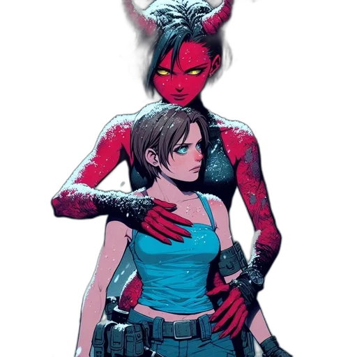 comic book art, concept art, pixel art, cyberpunk transparent PNG cut-out