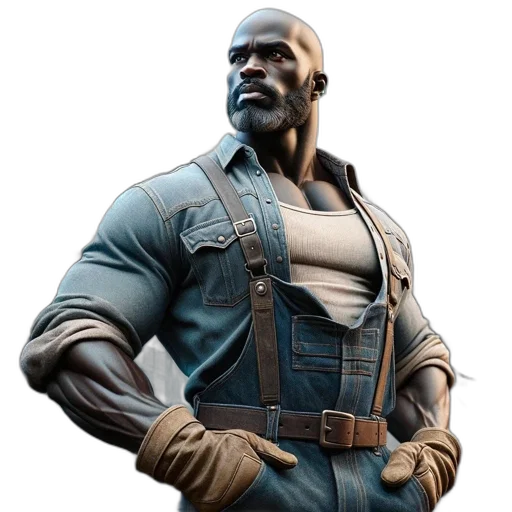 jacket, weapon, staff, face transparent PNG cut-out