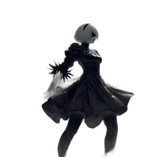 dress, robot, weapon, staff transparent PNG cut-out