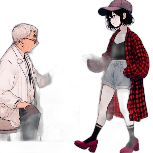 dress, jacket, hat, concept art transparent PNG cut-out