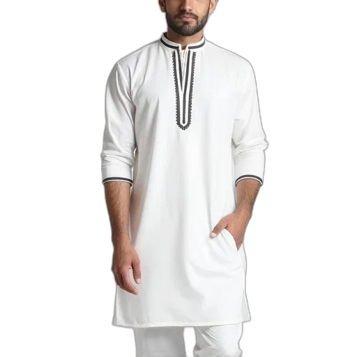 dress, monochrome, white, kurta transparent PNG cut-out