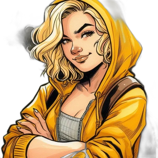 jacket, face, comic book art, cartoon transparent PNG cut-out