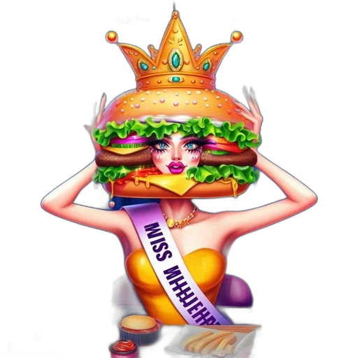 crown, food, concept art, pixel art transparent PNG cut-out