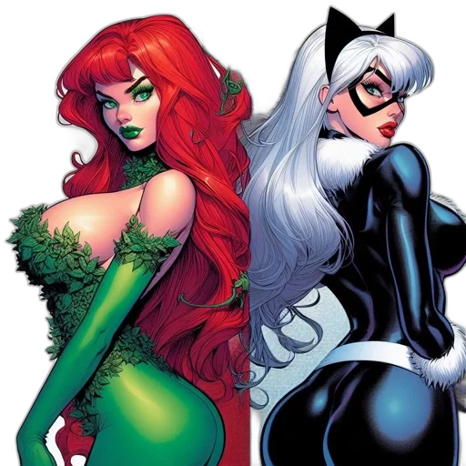 comic book art, concept art, poison, ivy transparent PNG cut-out