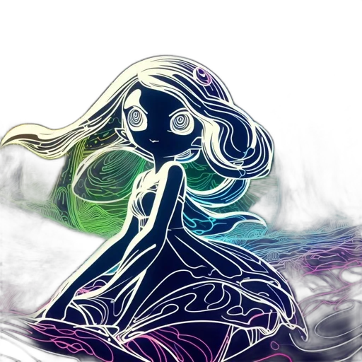 dress, hair, mask, creature transparent PNG cut-out