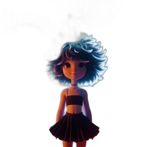 dress, robot, hair, creature transparent PNG cut-out