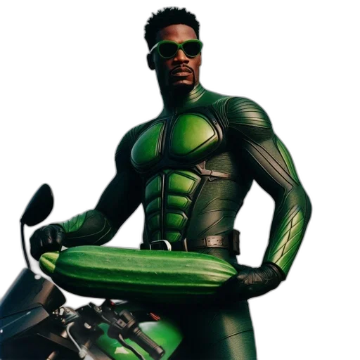 concept art, comic book art, 3d render, green transparent PNG cut-out
