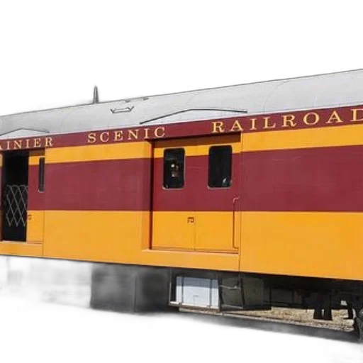 3d render, maroon, yellow, train transparent PNG cut-out