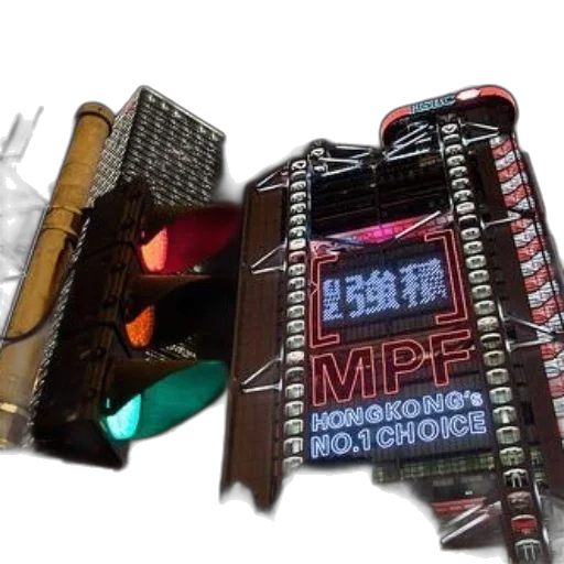 weapon, robot, cyberpunk, vaporwave transparent PNG cut-out