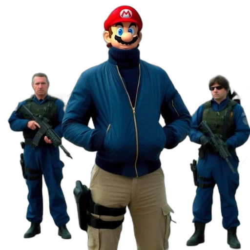 jacket, staff, weapon, mask transparent PNG cut-out