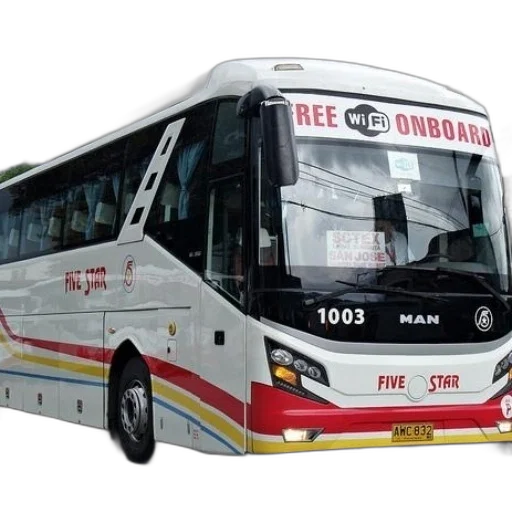 3d render, five, star, bus transparent PNG cut-out