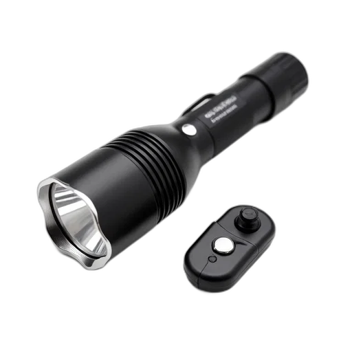 weapon, black, flashlight, clear transparent PNG cut-out