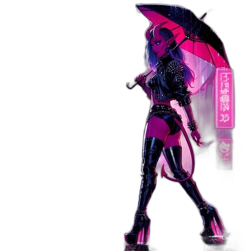 umbrella, robot, jacket, staff transparent PNG cut-out