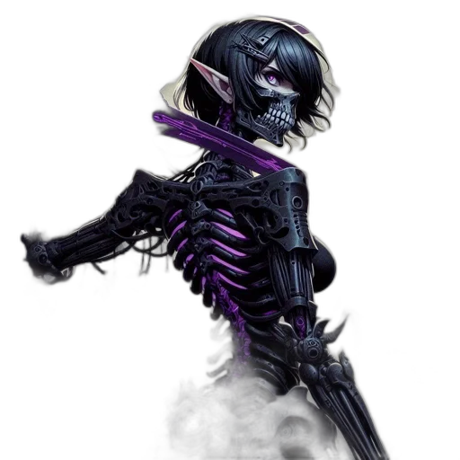 robot, creature, mask, staff transparent PNG cut-out