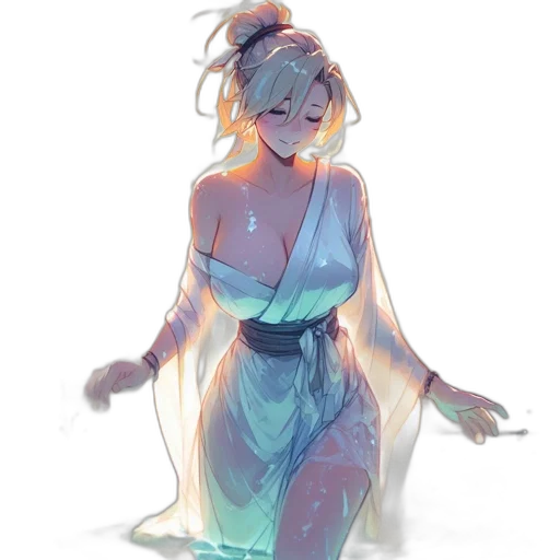 dress, staff, creature, crown transparent PNG cut-out