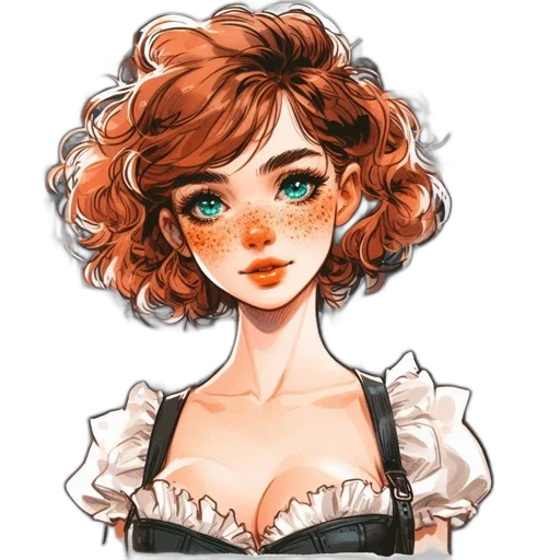 dress, face, fantasy art, watercolor transparent PNG cut-out