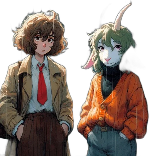 jacket, mask, staff, creature transparent PNG cut-out