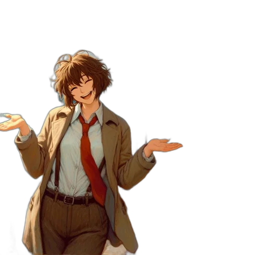 jacket, food, staff, creature transparent PNG cut-out