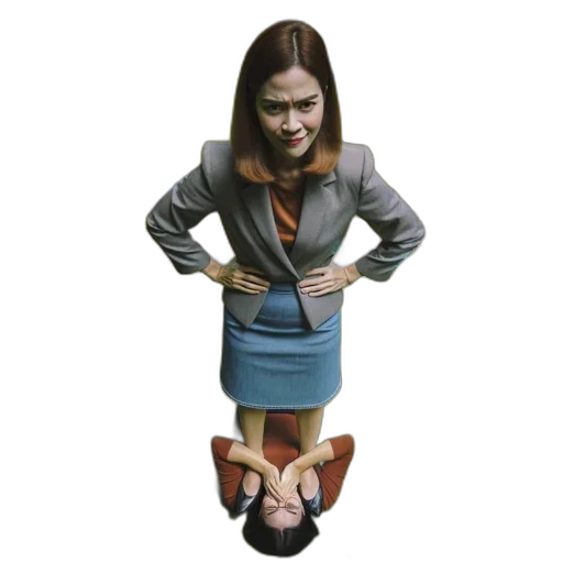 staff, jacket, face, creature transparent PNG cut-out