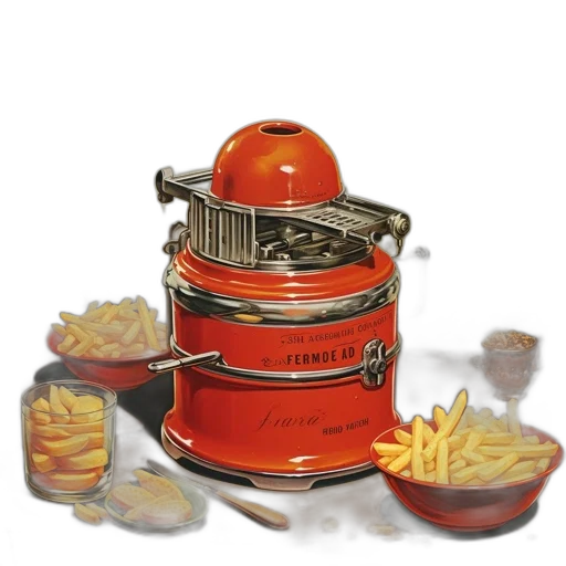 food, robot, photorealistic, 3d render transparent PNG cut-out