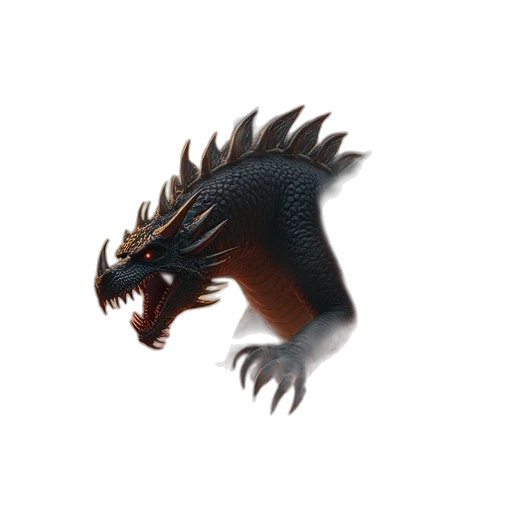 dragon, creature, animal, staff transparent PNG cut-out