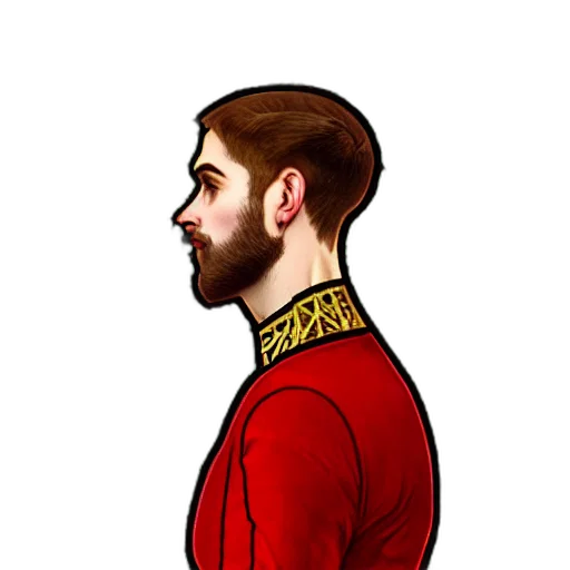 crown, staff, jacket, face transparent PNG cut-out