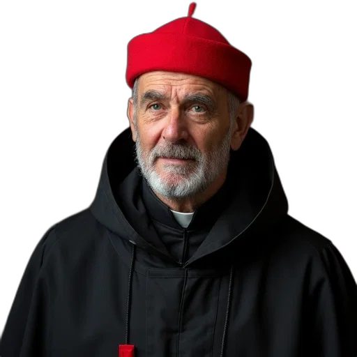 jacket, hat, staff, face transparent PNG cut-out