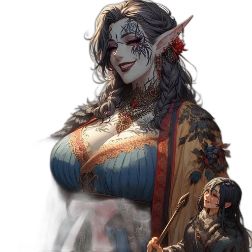dress, face, fantasy art, concept art transparent PNG cut-out