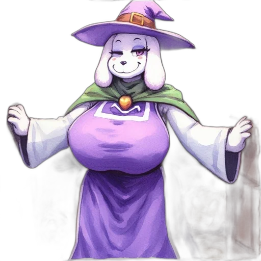 dress, hat, staff, crown transparent PNG cut-out