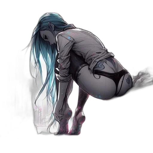 jacket, robot, hair, creature transparent PNG cut-out