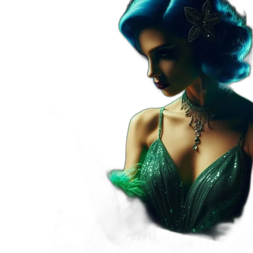 dress, jewelry, crown, fantasy art transparent PNG cut-out