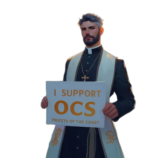 staff, concept art, 3d render, bearded transparent PNG cut-out