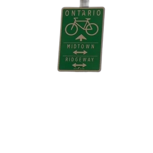 green, sign, bicycle, says transparent PNG cut-out