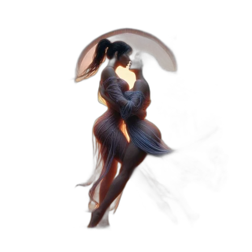dress, hair, umbrella, concept art transparent PNG cut-out