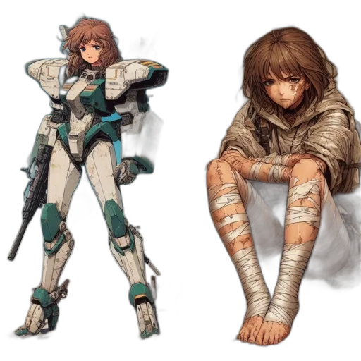 concept art, fantasy art, cyberpunk, pixel art transparent PNG cut-out