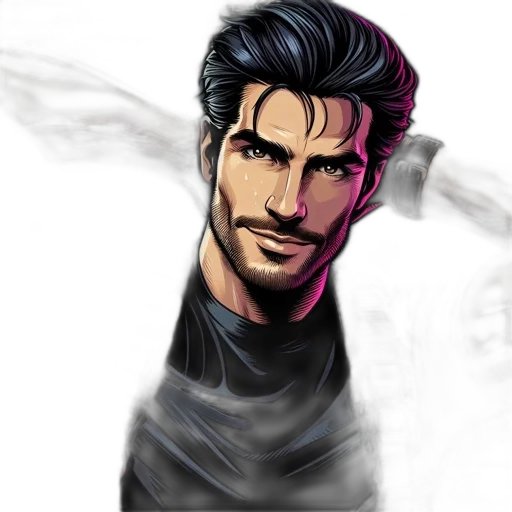face, comic book art, concept art, fantasy art transparent PNG cut-out