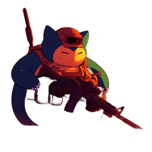 weapon, staff, animal, robot transparent PNG cut-out
