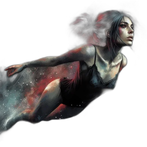dress, fantasy art, concept art, comic book art transparent PNG cut-out