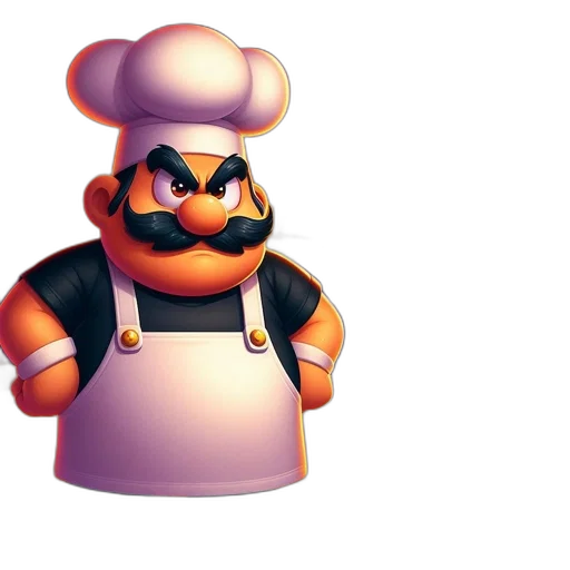 food, staff, hat, 3d render transparent PNG cut-out