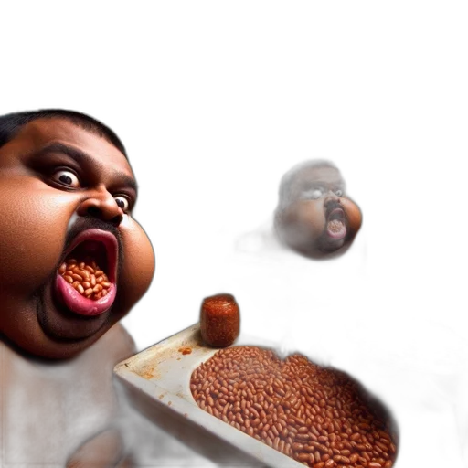 food, creature, face, 3d render transparent PNG cut-out