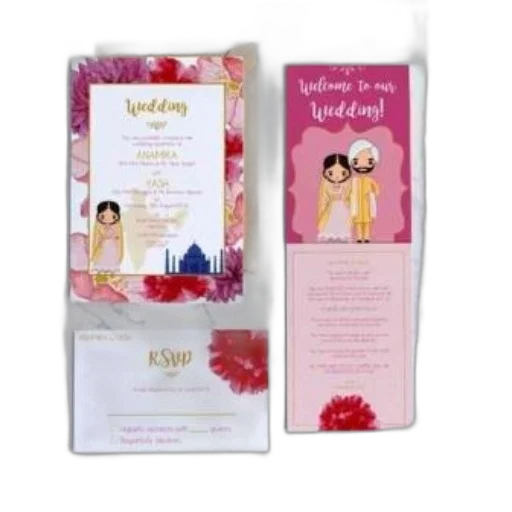vibrant, wedding, invitation, suite transparent PNG cut-out