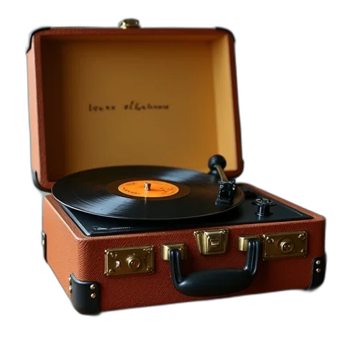 victrope, suitcase, record, player transparent PNG cut-out