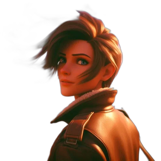 jacket, face, staff, weapon transparent PNG cut-out