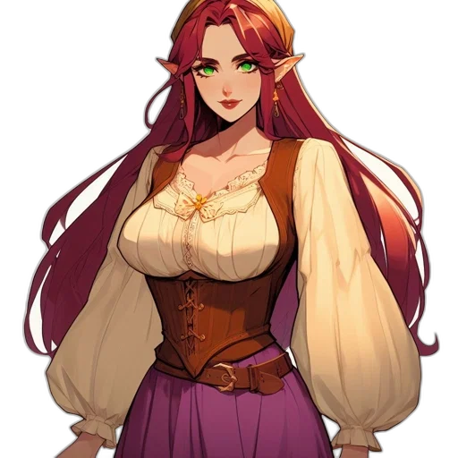 dress, staff, concept art, fantasy art transparent PNG cut-out