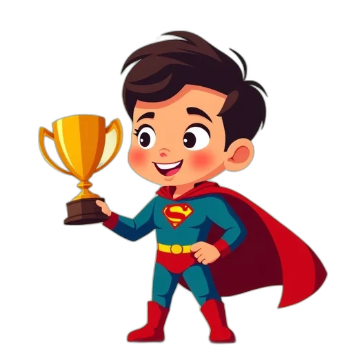 cartoon, comic book art, superhero, boy transparent PNG cut-out